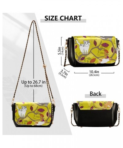 Cats Climbing Tree Crossbody bags for Women Small Crossbody Purses with Adjustable Strap Shoulder Bag Cross Body Purse for Wo...