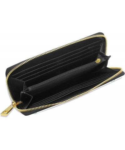 Women Genuine Leather Wallet Purse Heart Shape Anchor Pattern Card Holder Organizer Zip Around Clutch $18.19 Wallets