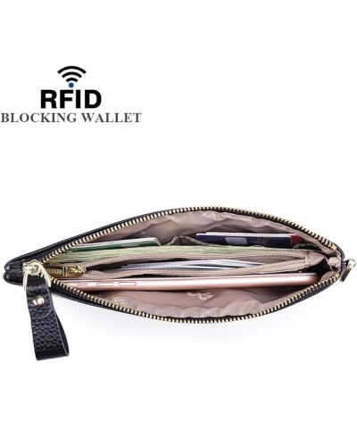 Rfid Blocking Wallet for Women Genuine Leather Wristlet Strap Pone Pouch Zipper Around Coin Pocket Clutch Purse Pink $28.81 T...