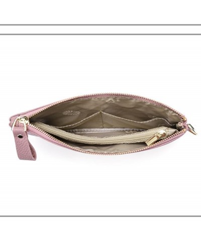 Rfid Blocking Wallet for Women Genuine Leather Wristlet Strap Pone Pouch Zipper Around Coin Pocket Clutch Purse Pink $28.81 T...