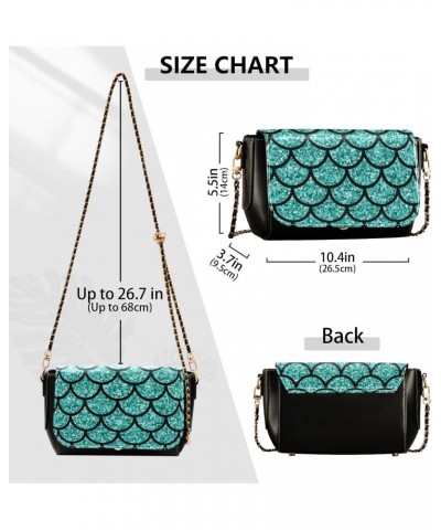 Crossbody Handbag Diamond Glitter Mermaid Scales PU Leather Shoulder Bag Sturdy Travel Pouch Compact Chic Bag for Women Every...