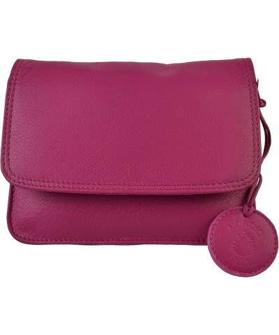 Women'S Leather Leather Crossbody Bag Fuchsia $27.57 Crossbody Bags