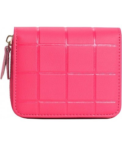 Super Mini Zip Around Genuine Leather Organized Wallet Purse for Women and Girls Rose Red $11.75 Wallets