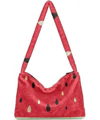 Fantasy Flowers And Birds Women Handbags Shoulder Bag, Comfy Shoulder Bag, Shoulder Handbag Women Fruit Watermelon Juice Orga...