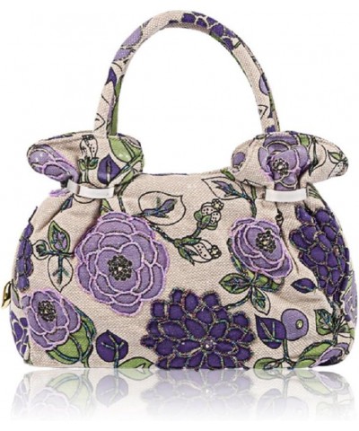 2018 Spring Handbag Flower Embroidery Bag Vintage Clutch Big Flower Tote Handbag Printing Bag $25.55 Totes