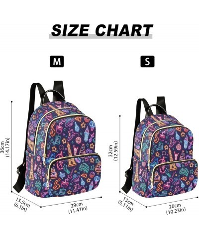 Neon Pattern Fashion Backpack Purse for Women, Casual Daypacks, Ladies Gift for Traveling Hiking Multicolor Medium $16.80 Bac...