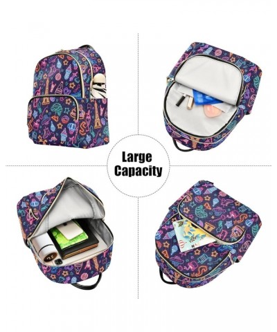 Neon Pattern Fashion Backpack Purse for Women, Casual Daypacks, Ladies Gift for Traveling Hiking Multicolor Medium $16.80 Bac...