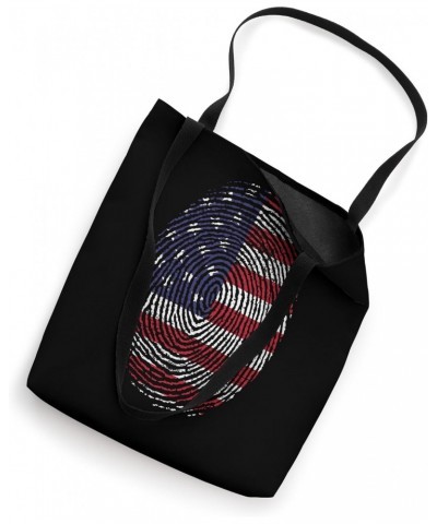 Distressed Fingerprint US Flag Tee USA American Flag Graphic Tote Bag $13.39 Totes