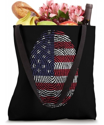 Distressed Fingerprint US Flag Tee USA American Flag Graphic Tote Bag $13.39 Totes