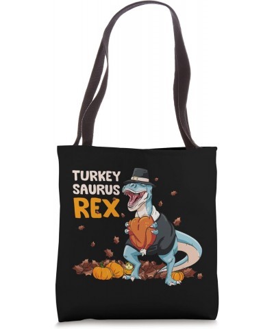 Dinosaur Thanksgiving Boy Turkey Saurus T rex Pilgrim Gobble Tote Bag $13.62 Totes