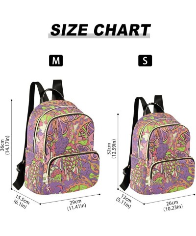 Colored Mushroom Butterfly Fashion Travel Backpack for Women Multi Pockets Lightweight Purse for Women-M Multicolor Medium $1...