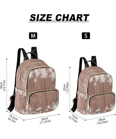 Women Backpack Snowflake Wooden Anti-Theft Travel Backpack with Luggage Belt Durable Lightweight Handbag Lady Purse Roomy Dou...