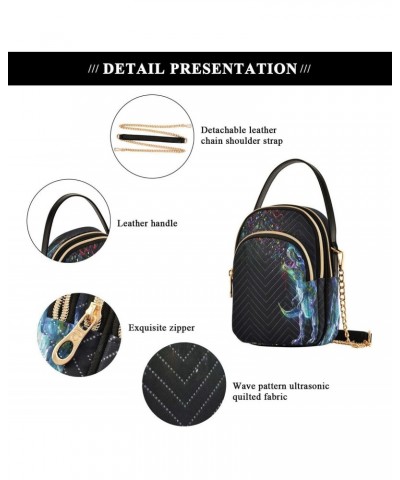 Glowing Dinosur Animal Crossbody Bag Small Shoulder Handbags Leather Purse for Women $12.22 Crossbody Bags