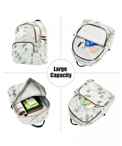 Small Backpack for Women Travel Bag Green Golden Eucalyptus Daypack Purse Fashion Shoulder Bag Rucksack Medium A190 $14.81 Ba...