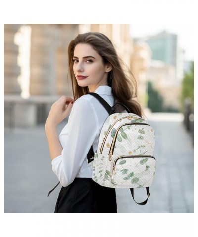 Small Backpack for Women Travel Bag Green Golden Eucalyptus Daypack Purse Fashion Shoulder Bag Rucksack Medium A190 $14.81 Ba...