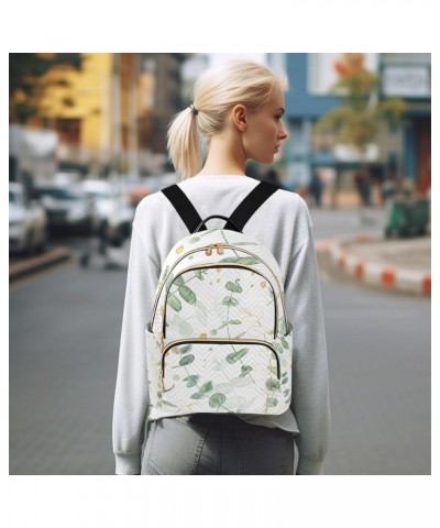 Small Backpack for Women Travel Bag Green Golden Eucalyptus Daypack Purse Fashion Shoulder Bag Rucksack Medium A190 $14.81 Ba...