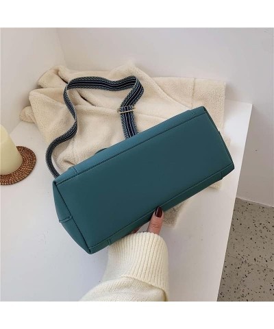 Ladies Casual Big Crossbody Bags Ladies Bags Handbags Solid Color Leather Ladies Bags Women's Shoulder Bags (Blue) Blue $17.0...