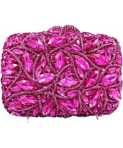 Sparkly Rhinestone Purse for Women Full Diamond Evening Clutch Bag Party Wedding Luxury Crystal Handbags Green Fuchsia $116.8...