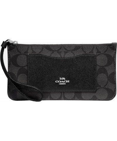 Coach Signature PVC Zip Top Wallet One Size Black Smoke Black $30.00 Wallets