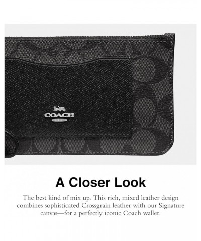 Coach Signature PVC Zip Top Wallet One Size Black Smoke Black $30.00 Wallets