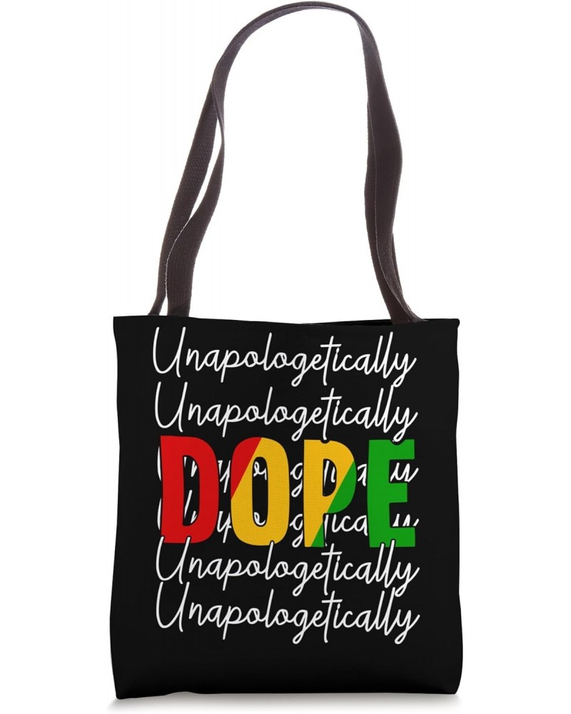 Unapologetically Black Dope Afro Melanin Black History Month Tote Bag $11.88 Totes