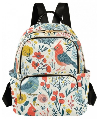 Peach Fruit Print Backpack Purses Quilted Backpack with Luggage Strap Spring Birds and Floral Medium $22.61 Backpacks