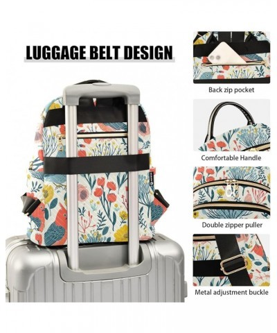 Peach Fruit Print Backpack Purses Quilted Backpack with Luggage Strap Spring Birds and Floral Medium $22.61 Backpacks