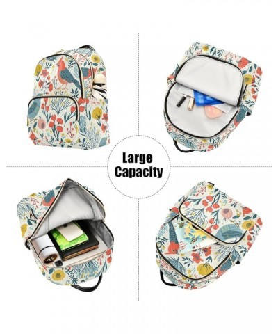 Peach Fruit Print Backpack Purses Quilted Backpack with Luggage Strap Spring Birds and Floral Medium $22.61 Backpacks