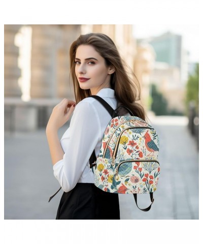 Peach Fruit Print Backpack Purses Quilted Backpack with Luggage Strap Spring Birds and Floral Medium $22.61 Backpacks