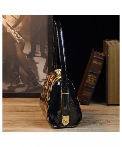 Fashion Small Shoulder Bag For Women Top Handle Satchel Handbags Leather Party Evening Bag Purses (Black) Leopard $42.25 Totes