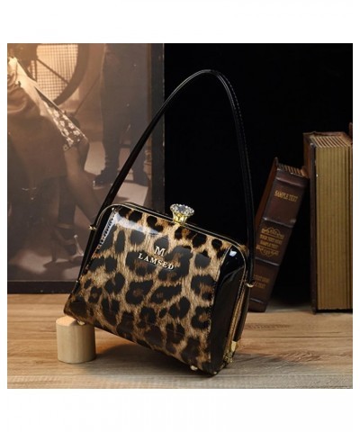 Fashion Small Shoulder Bag For Women Top Handle Satchel Handbags Leather Party Evening Bag Purses (Black) Leopard $42.25 Totes