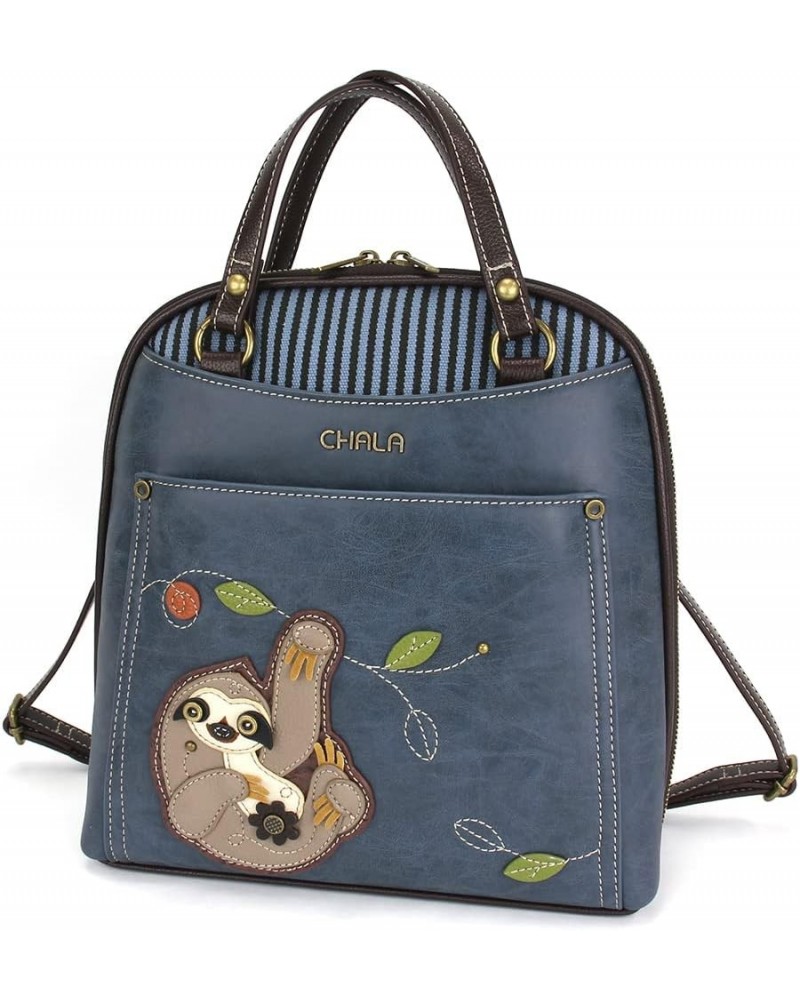 Convertible Backpack Purse Sloth - Blue $37.95 Backpacks