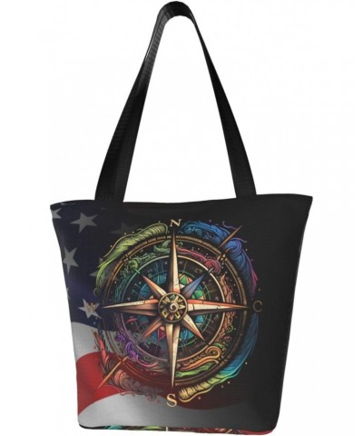 Nautical Sailing Compass Fashion Shoulder Bag Large Capacity For Man Or Woman $18.75 Totes