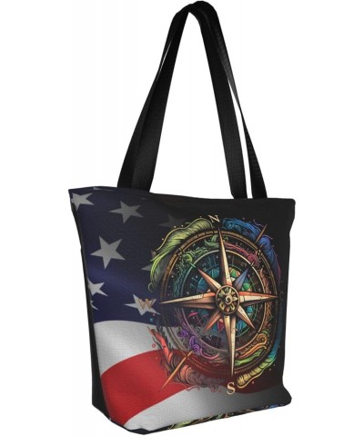 Nautical Sailing Compass Fashion Shoulder Bag Large Capacity For Man Or Woman $18.75 Totes