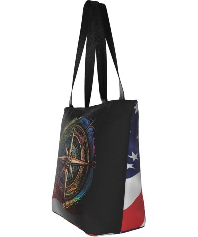 Nautical Sailing Compass Fashion Shoulder Bag Large Capacity For Man Or Woman $18.75 Totes