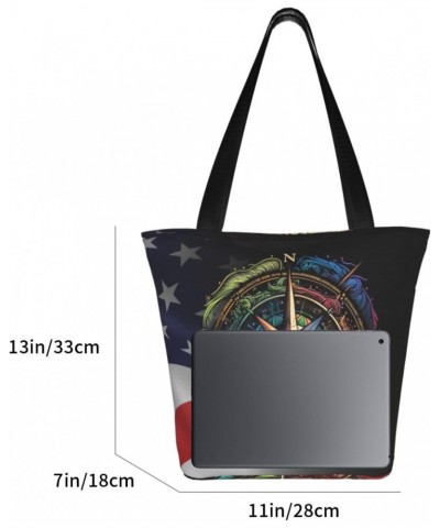 Nautical Sailing Compass Fashion Shoulder Bag Large Capacity For Man Or Woman $18.75 Totes