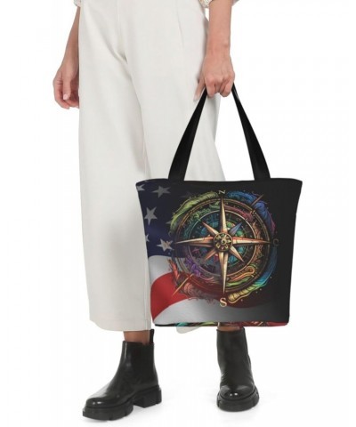 Nautical Sailing Compass Fashion Shoulder Bag Large Capacity For Man Or Woman $18.75 Totes