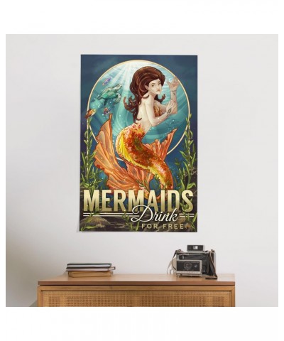 24x36 Inch Giclee Print, Mermaids Drink for Free $25.00 Totes