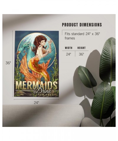 24x36 Inch Giclee Print, Mermaids Drink for Free $25.00 Totes