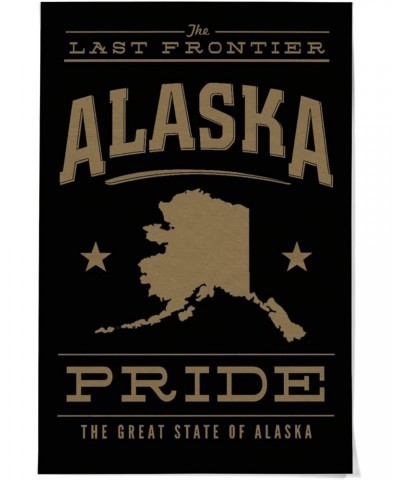 36x54 Inch Giclee Art Print Wall Decor, Alaska State Pride, Gold on Black $39.60 Totes