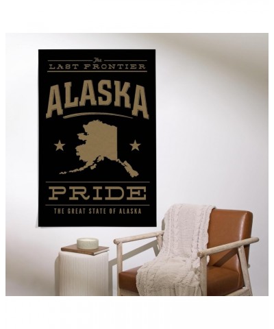 36x54 Inch Giclee Art Print Wall Decor, Alaska State Pride, Gold on Black $39.60 Totes