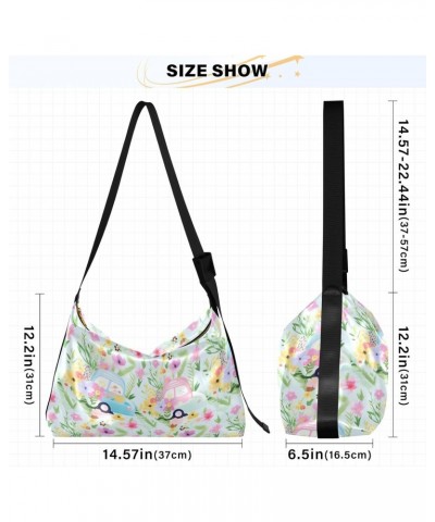 Flowers Floral Truck Crossbody Bag for Women Men with Adjustable Strap PU Leather Shoulder Hobo Purse Bag 20852916 $15.51 Sho...