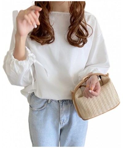 Straw Crossbody Bags for Women Small Knitting Summer Female Purse and Handbag Vacational Beach Shoulder Bags (White) $29.60 T...