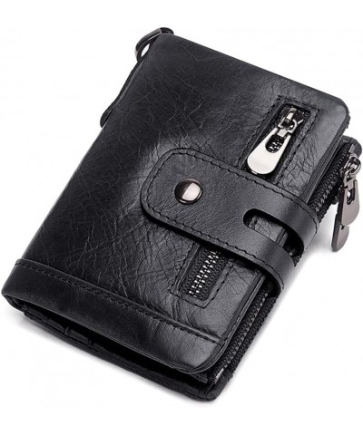 Genuine Leather Lady Wallets Female Hasp Double Zipper Design Coin Purse ID Card Holder Short Wallet (Color : D) C $53.49 Wal...