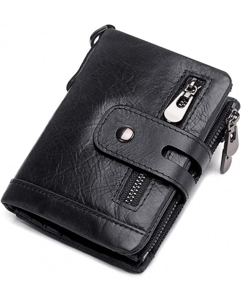 Genuine Leather Lady Wallets Female Hasp Double Zipper Design Coin Purse ID Card Holder Short Wallet (Color : D) C $53.49 Wal...