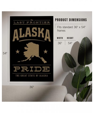 36x54 Inch Giclee Art Print Wall Decor, Alaska State Pride, Gold on Black $39.60 Totes