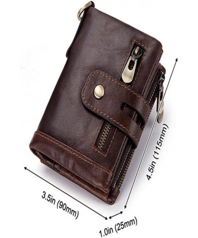 Genuine Leather Lady Wallets Female Hasp Double Zipper Design Coin Purse ID Card Holder Short Wallet (Color : D) C $53.49 Wal...