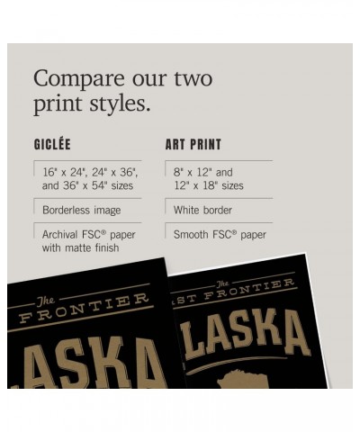 36x54 Inch Giclee Art Print Wall Decor, Alaska State Pride, Gold on Black $39.60 Totes