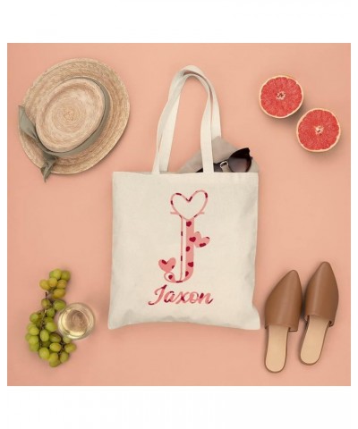 Canvas Tote Bag Monogram Initial Letter I Reusable Shopping Bags Cute Canvas Handbag for Women Style-4 $8.15 Shoulder Bags