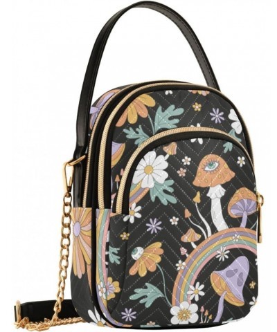 Cell Phone Purse Wild Mushroom Rainbow Daisy Crossbody Handbag Durable Shoulder Bag Sturdy Travel Pouch Compact Chic Bag for ...